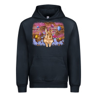 Navy easter bunny egg leopard background Urban Hoodie - Artiststas
