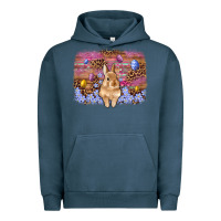 Pigment Midnight Navy easter bunny egg leopard background Urban Hoodie - Artiststas