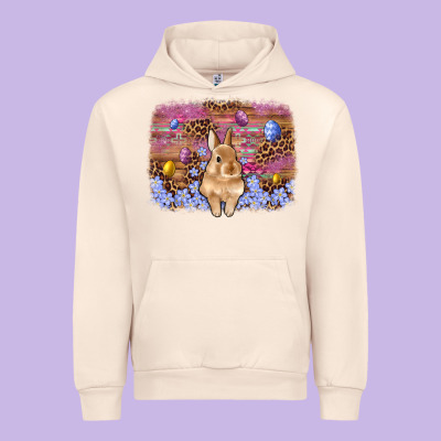 Easter Bunny Egg Leopard Background Urban Hoodie Designed By Artiststas