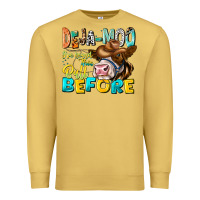 Antique Gold Deja Moo I've Heard Tih Bull Before Premium Sweatshirt - CowhideDigitalArt