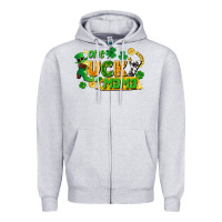 Heather Grey one lucky mama Zipper Hoodie - FaDigitalArtStudio