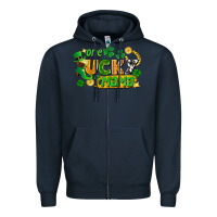 Navy one lucky mama Zipper Hoodie - FaDigitalArtStudio
