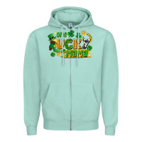 Seafoam one lucky mama Zipper Hoodie - FaDigitalArtStudio