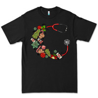 Black custom name christmas stethoscope Premium Tee - MaliasSmallBusiness