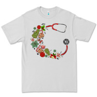 Dove Grey custom name christmas stethoscope Premium Tee - MaliasSmallBusiness