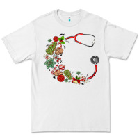 White custom name christmas stethoscope Premium Tee - MaliasSmallBusiness