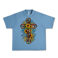 Pebble Blue cross Urban Heavy Tee - JahusDesignShop
