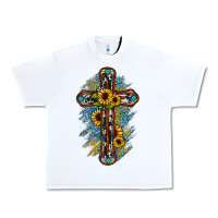 White cross Urban Heavy Tee - JahusDesignShop