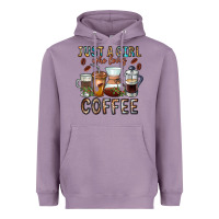 Lavender Just A Girl Who Loves Coffee Heavyweight Hoodie - CowhideDigitalArt