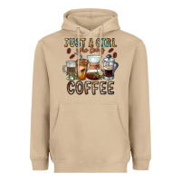 Mushroom Just A Girl Who Loves Coffee Heavyweight Hoodie - CowhideDigitalArt