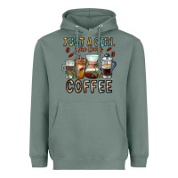 Sage Just A Girl Who Loves Coffee Heavyweight Hoodie - CowhideDigitalArt