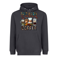 Smoke Just A Girl Who Loves Coffee Heavyweight Hoodie - CowhideDigitalArt