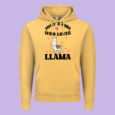 Llama Just A Girl Who Loves Llamas Vintage Hoodie Designed By Bettercallsaul