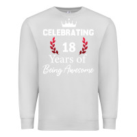 Dove Grey 18 years of being awesome, 18 year old birthday gi Premium Sweatshirt - tuanDangUi