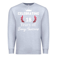 Heather Grey 18 years of being awesome, 18 year old birthday gi Premium Sweatshirt - tuanDangUi