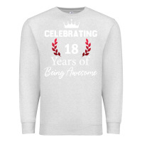Oatmeal Heather 18 years of being awesome, 18 year old birthday gi Premium Sweatshirt - tuanDangUi
