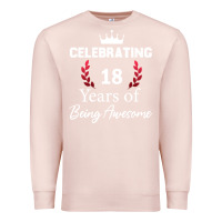 Pale Pink 18 years of being awesome, 18 year old birthday gi Premium Sweatshirt - tuanDangUi