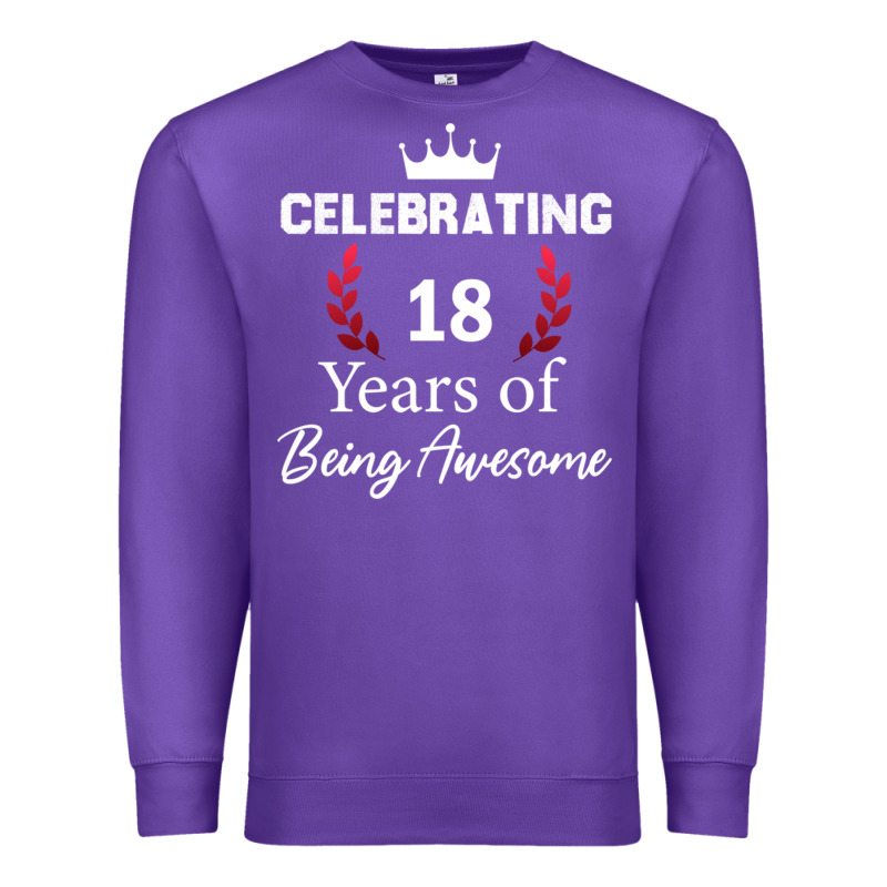 18 Years Of Being Awesome, 18 Year Old Birthday Gi Premium Sweatshirt by tuanDangUi | Teevron