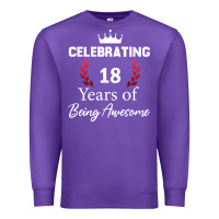 Purple 18 years of being awesome, 18 year old birthday gi Premium Sweatshirt - tuanDangUi