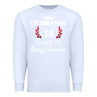 White 18 years of being awesome, 18 year old birthday gi Premium Sweatshirt - tuanDangUi