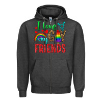 Charcoal Heather I Love My Gay Friends Zipper Hoodie - BundleAndBundleShop