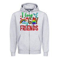 Heather Grey I Love My Gay Friends Zipper Hoodie - BundleAndBundleShop