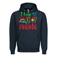 Navy I Love My Gay Friends Zipper Hoodie - BundleAndBundleShop