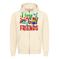 Sandshell I Love My Gay Friends Zipper Hoodie - BundleAndBundleShop