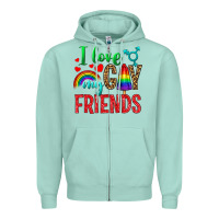 Seafoam I Love My Gay Friends Zipper Hoodie - BundleAndBundleShop