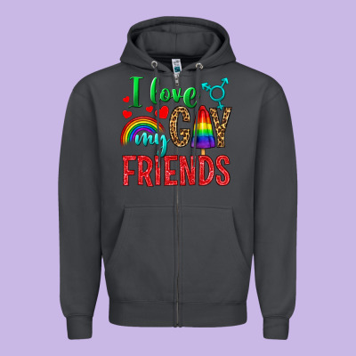 I Love My Gay Friends Zipper Hoodie Designed By Bundleandbundleshop