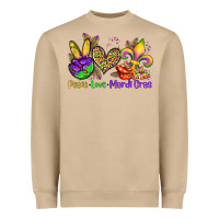 Mushroom peace love mardi gras olivia Heavyweight Sweatshirt - OliviaCreatesArt