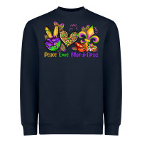 Navy peace love mardi gras olivia Heavyweight Sweatshirt - OliviaCreatesArt