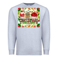 Heather Grey Christmas Vibes Premium Sweatshirt - CowhideDigitalArt