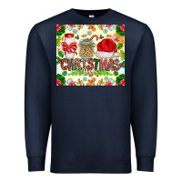 Navy Christmas Vibes Premium Sweatshirt - CowhideDigitalArt