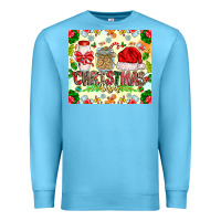 Ocean Blue Christmas Vibes Premium Sweatshirt - CowhideDigitalArt