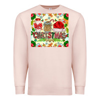 Pale Pink Christmas Vibes Premium Sweatshirt - CowhideDigitalArt