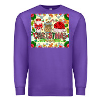 Purple Christmas Vibes Premium Sweatshirt - CowhideDigitalArt