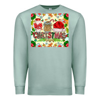 Seafoam Christmas Vibes Premium Sweatshirt - CowhideDigitalArt
