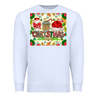 White Christmas Vibes Premium Sweatshirt - CowhideDigitalArt
