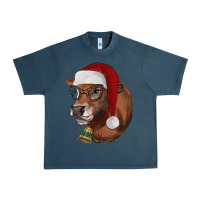 Midnight Navy christmas glasses heifer Urban Heavy Tee - RanaPortraitStore