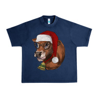 Navy christmas glasses heifer Urban Heavy Tee - RanaPortraitStore
