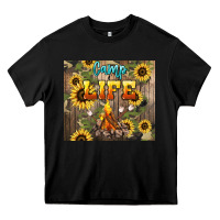 Black camp life Heavy Core Tee - NancyCooperArtShop