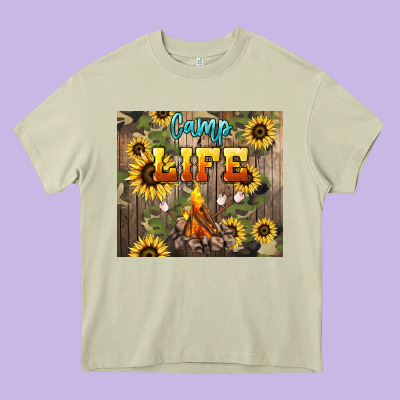 Camp Life Heavy Core Tee Designed By Nancycooperartshop