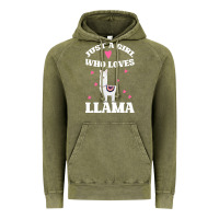 Vintage Olive Llama Just A Girl Who Loves Llamas Vintage Hoodie - Bettercallsaul