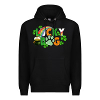 Black lucky dog St. Patricks Day Premium Hoodie - FaDigitalArtStudio