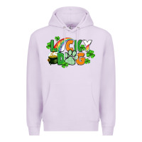 Lilac lucky dog St. Patricks Day Premium Hoodie - FaDigitalArtStudio