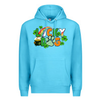 Ocean Blue lucky dog St. Patricks Day Premium Hoodie - FaDigitalArtStudio