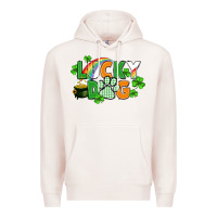Pale Pink lucky dog St. Patricks Day Premium Hoodie - FaDigitalArtStudio