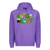 Purple lucky dog St. Patricks Day Premium Hoodie - FaDigitalArtStudio