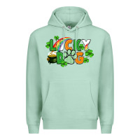 Seafoam lucky dog St. Patricks Day Premium Hoodie - FaDigitalArtStudio